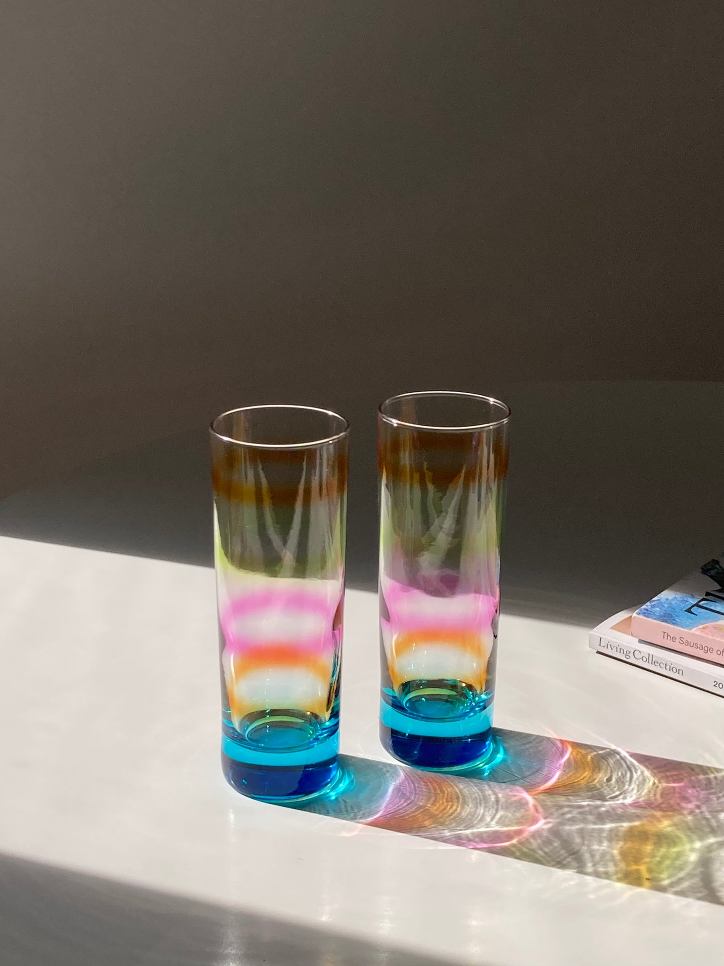 Set di 4 bicchieri alti colorati