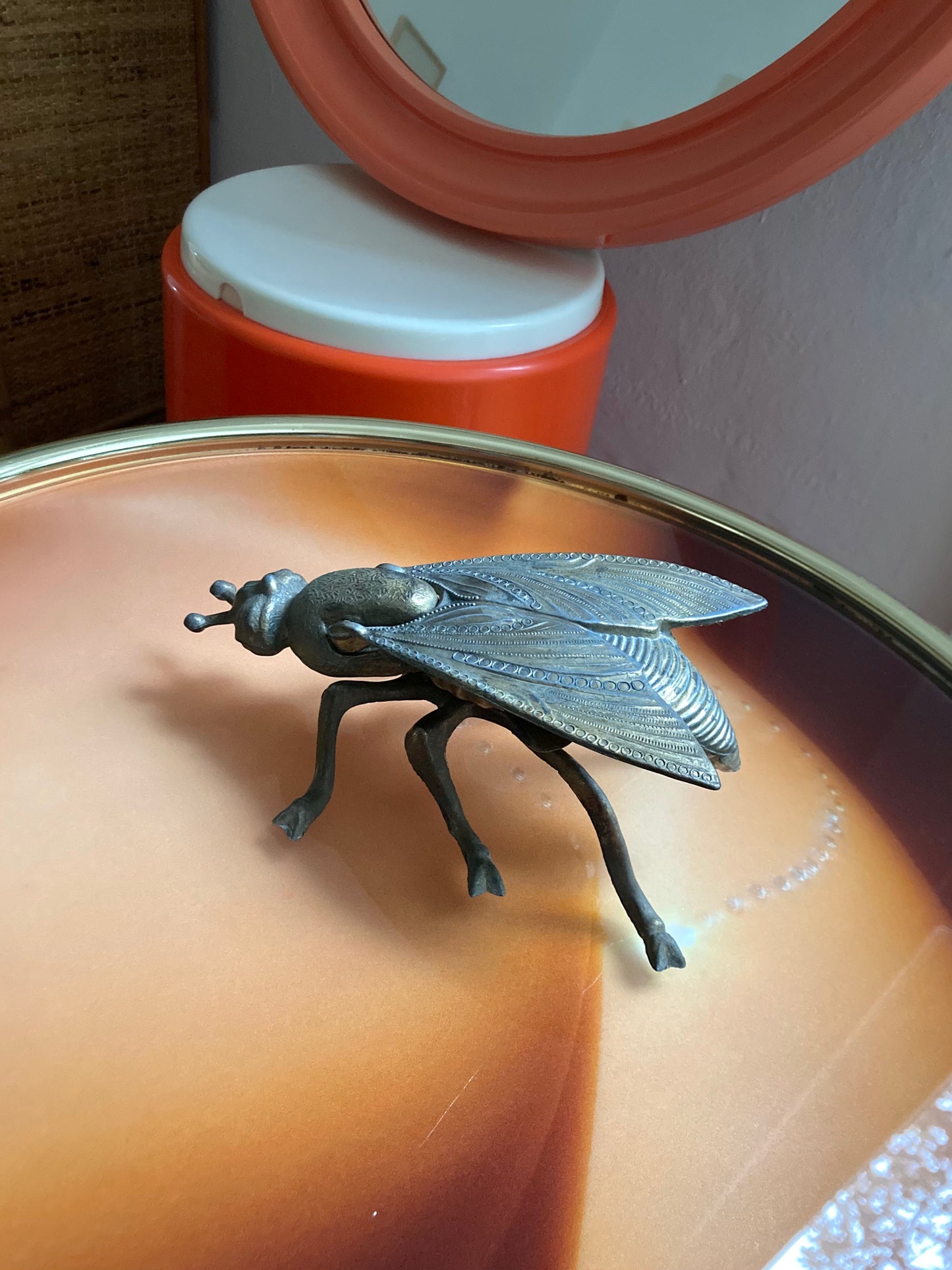 1950s insect ashtray in brass