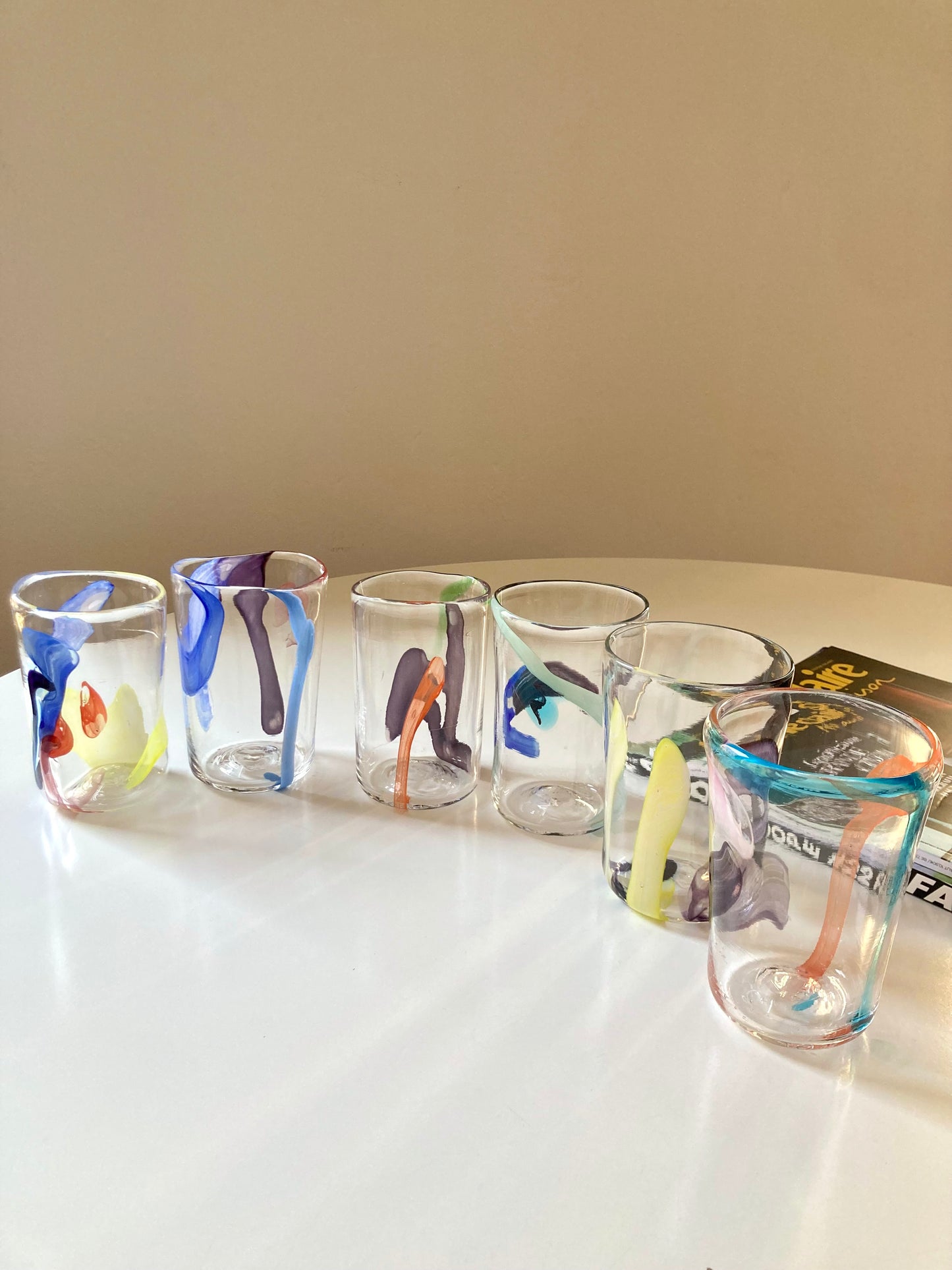 Set di 6 goti veneziani colorati