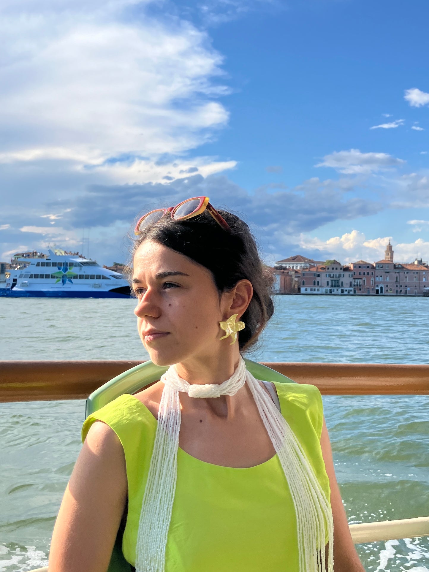 Collana scialle di perline in vetro