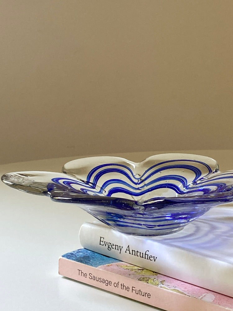 Piatto a forma fiore in vetro Murano