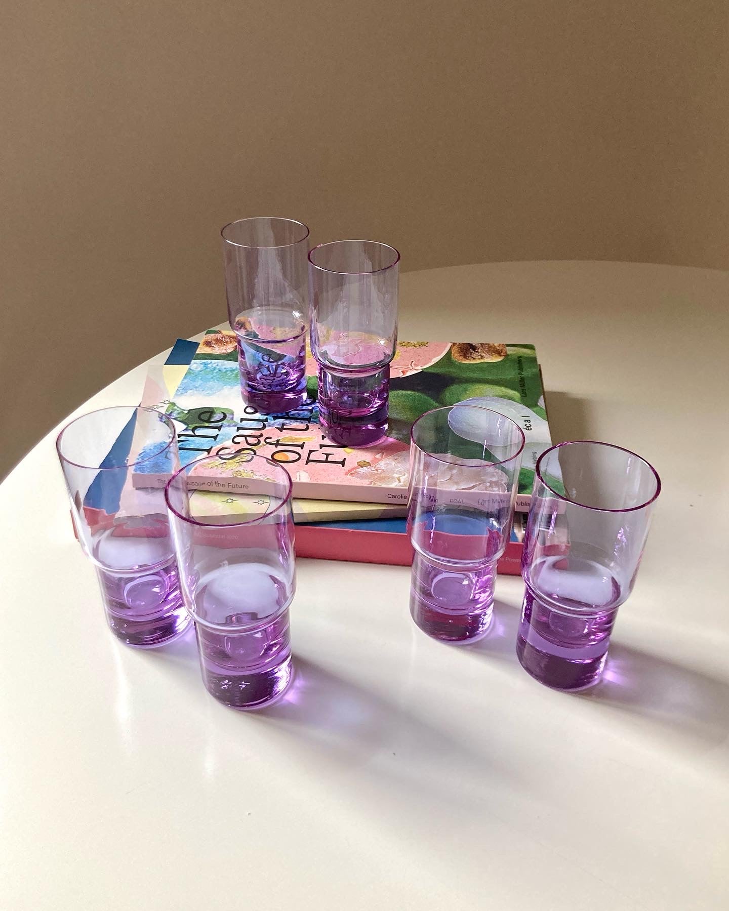 Set di 6 bicchieri vintage in vetro alessandrite