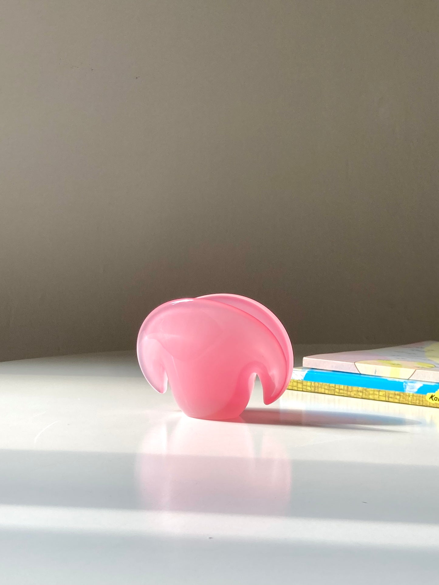 Opaline pink Murano glass bowls