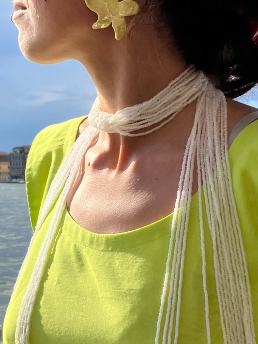 Collana scialle di perline in vetro