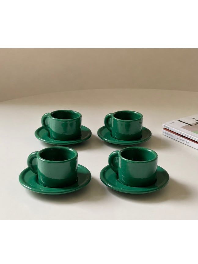 Set 4 tazzine da caffè verde bosco