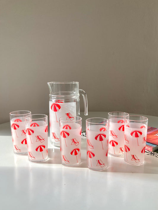 Set di 6 bicchieri con caraffa