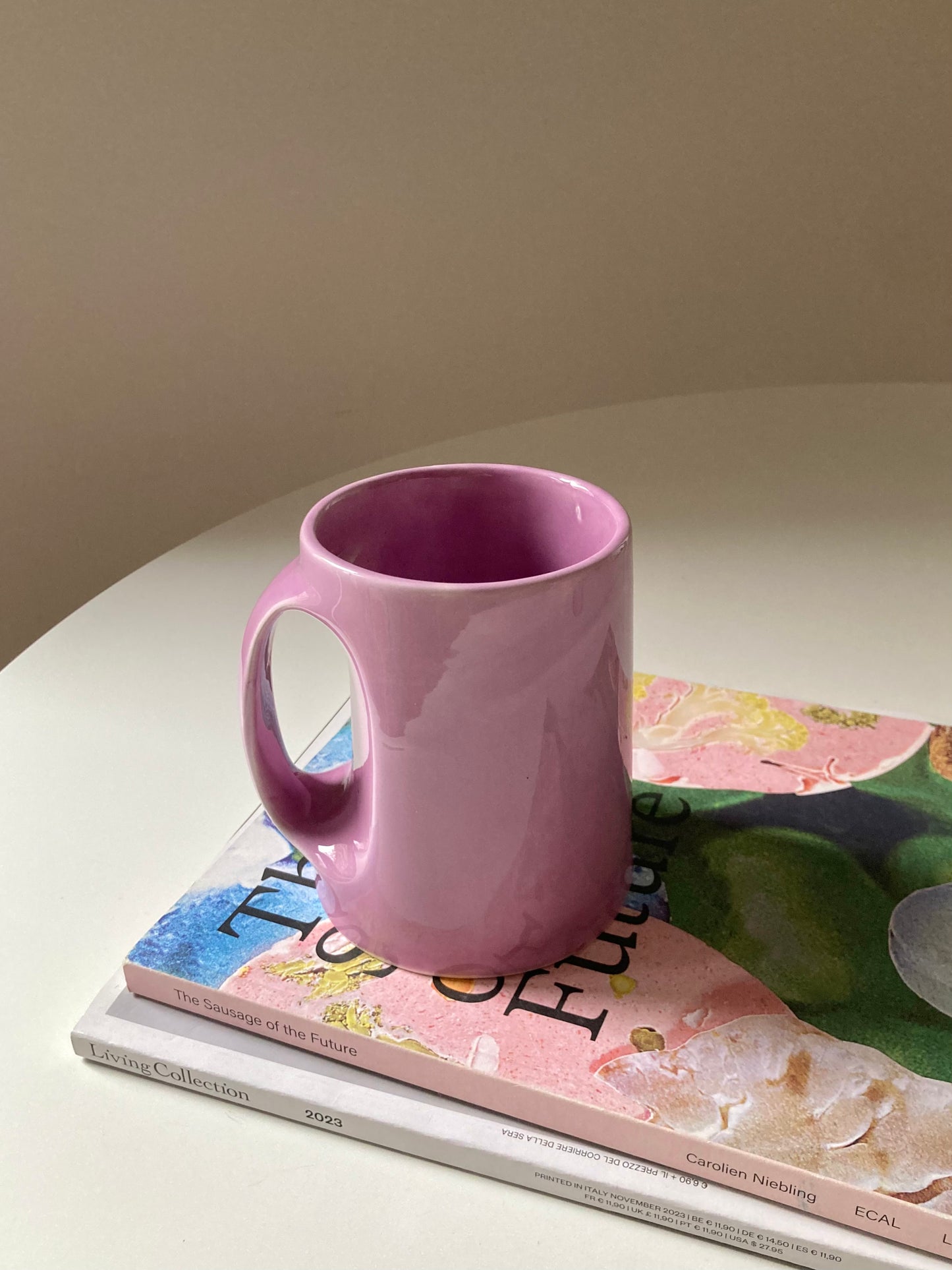 Vaso con manico lilla