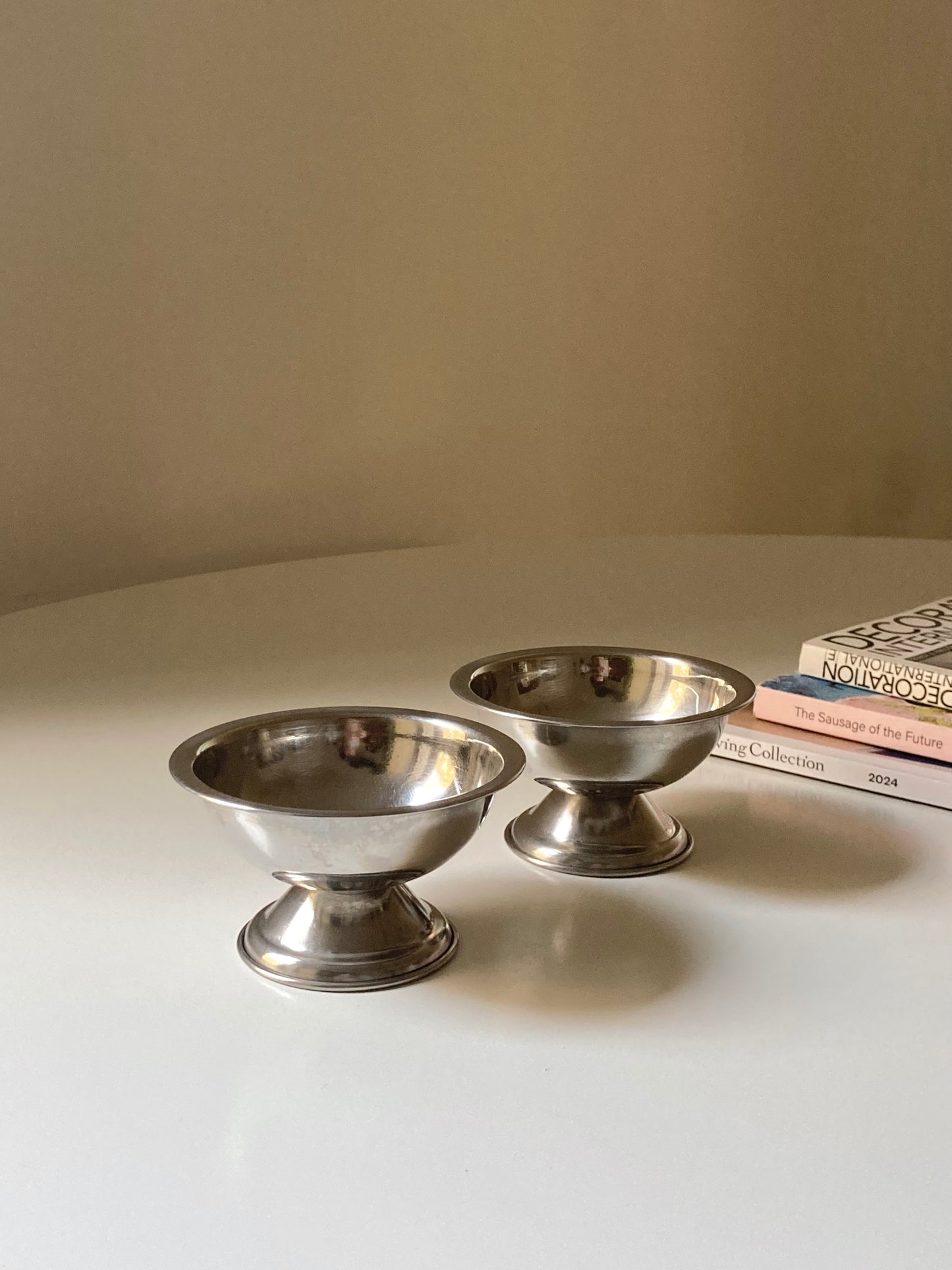 Set di 6 coppette vintage in acciaio