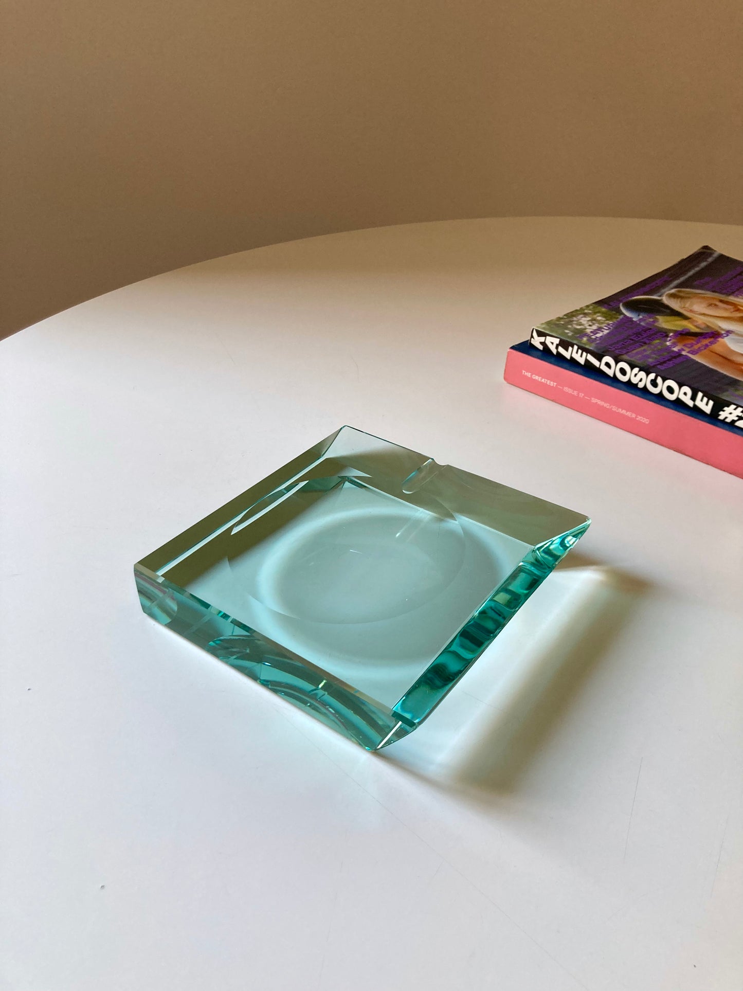 Square glass ashtray