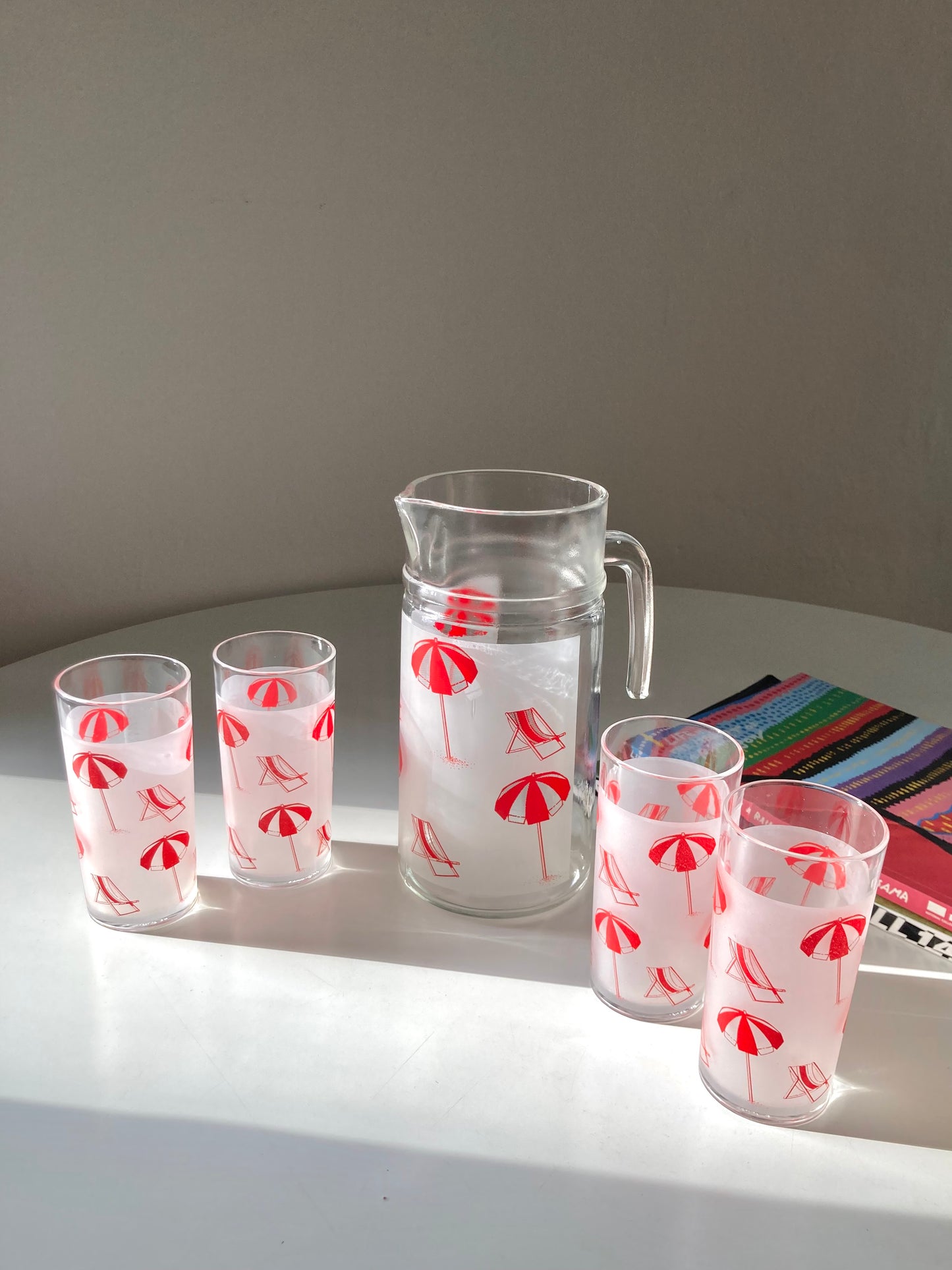 Set di 6 bicchieri con caraffa