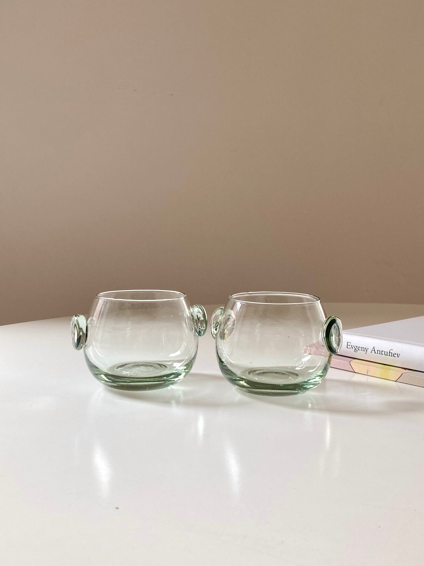 Set of 6 handmade round glasses