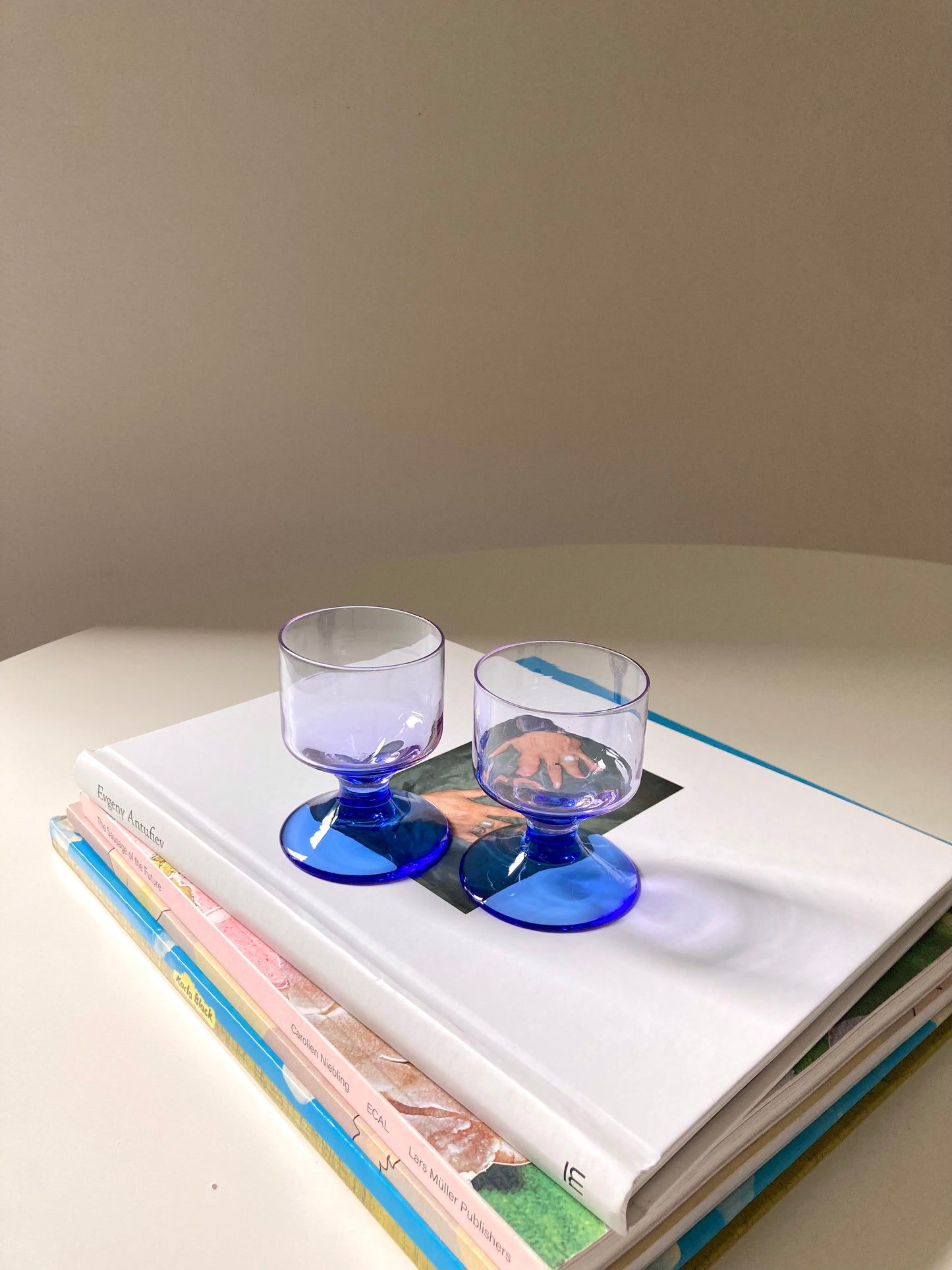 Set of 6 purple and blue bitter glasses