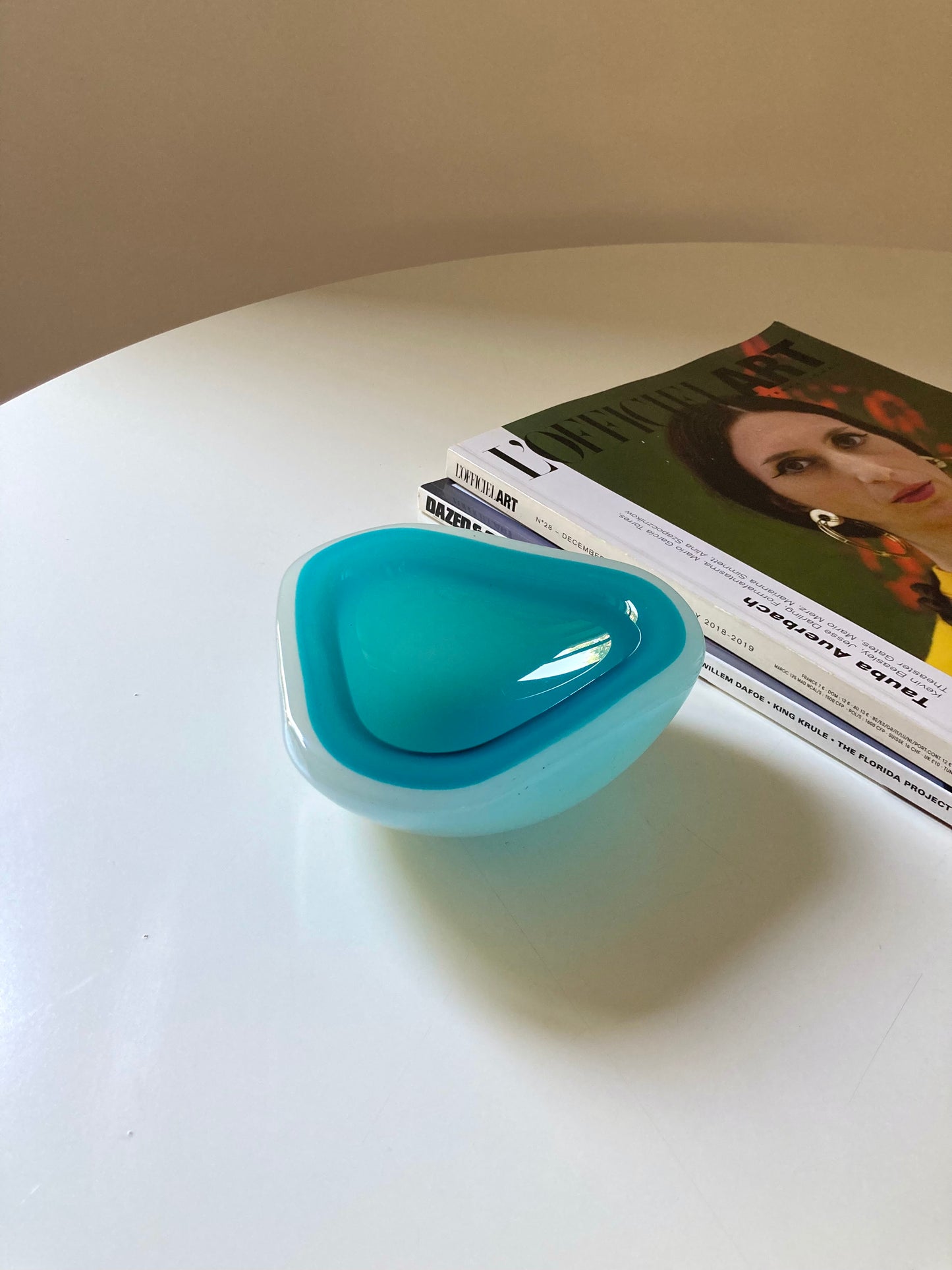 Opaline Murano glass ashtray