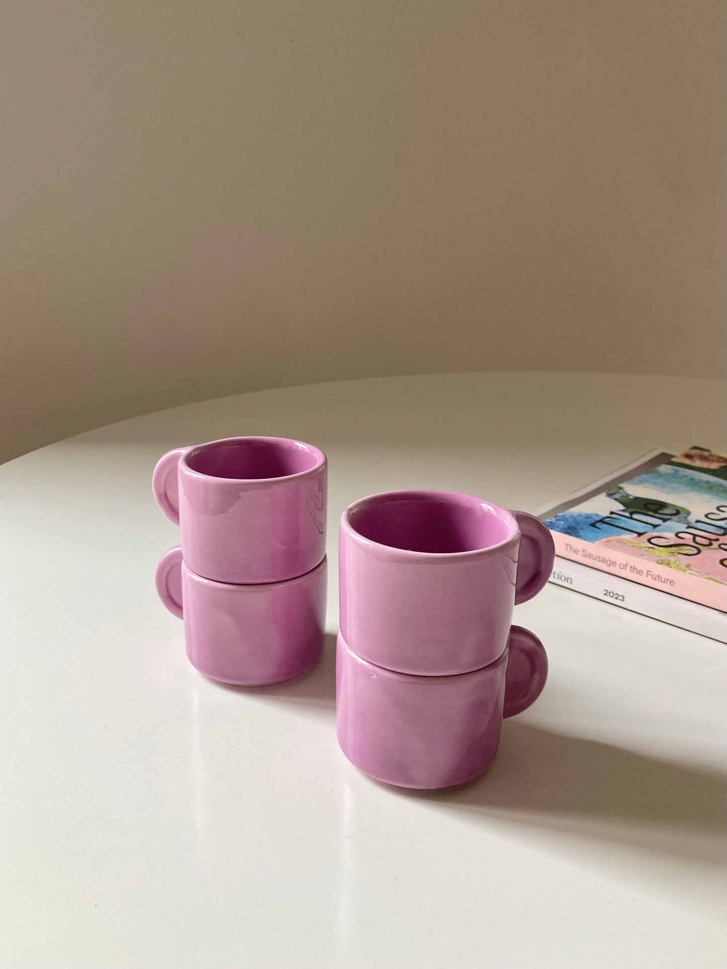 Set di 4 tazzine da caffè lilla