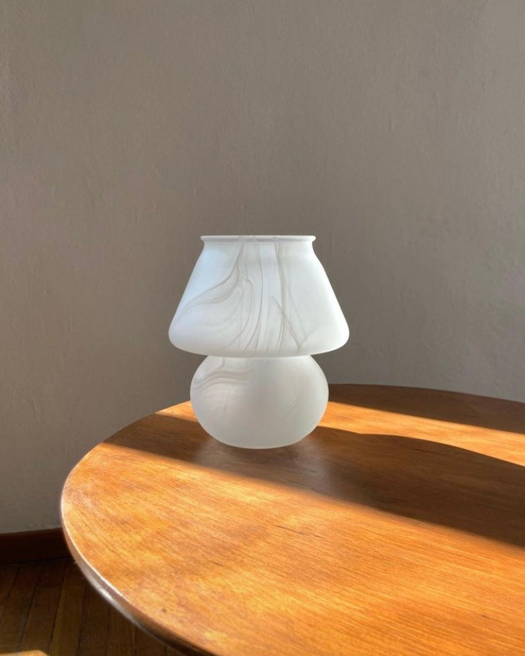 White vintage mushroom lamp