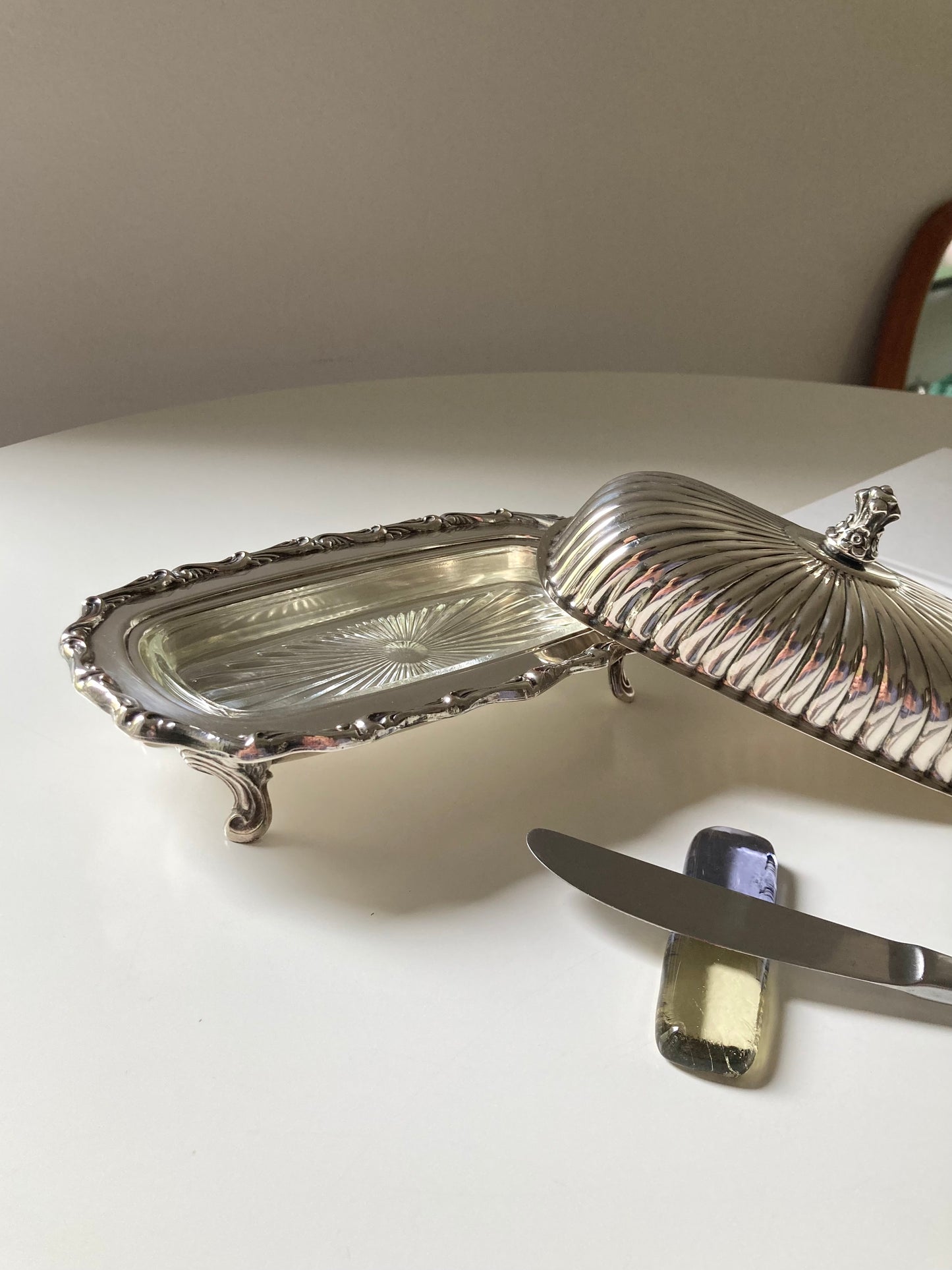 Burriera vintage placcata argento