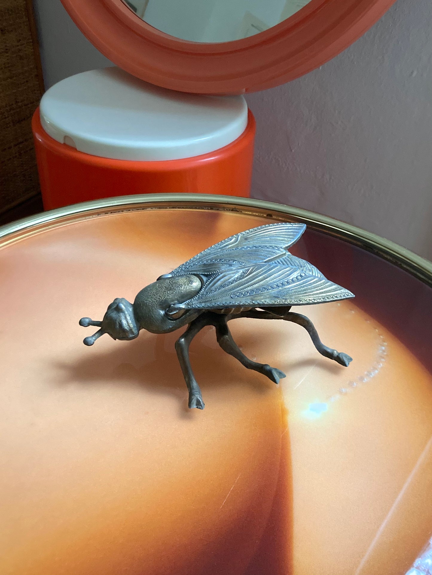 1950s insect ashtray in brass