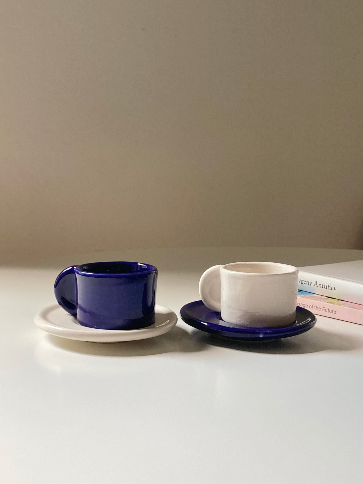 Set 6 tazzine da caffè blu e bianche