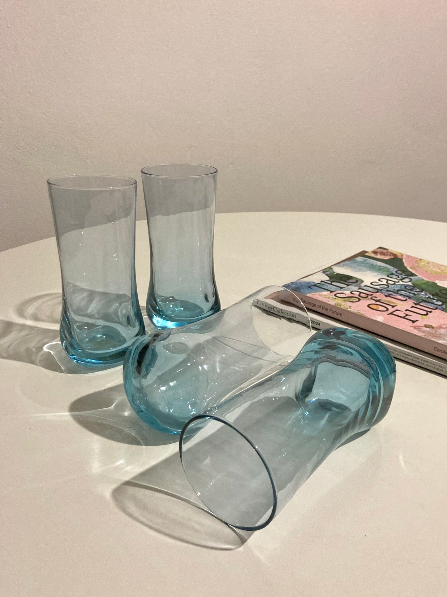 Ensemble de 4 grands verres en verre alexandrite