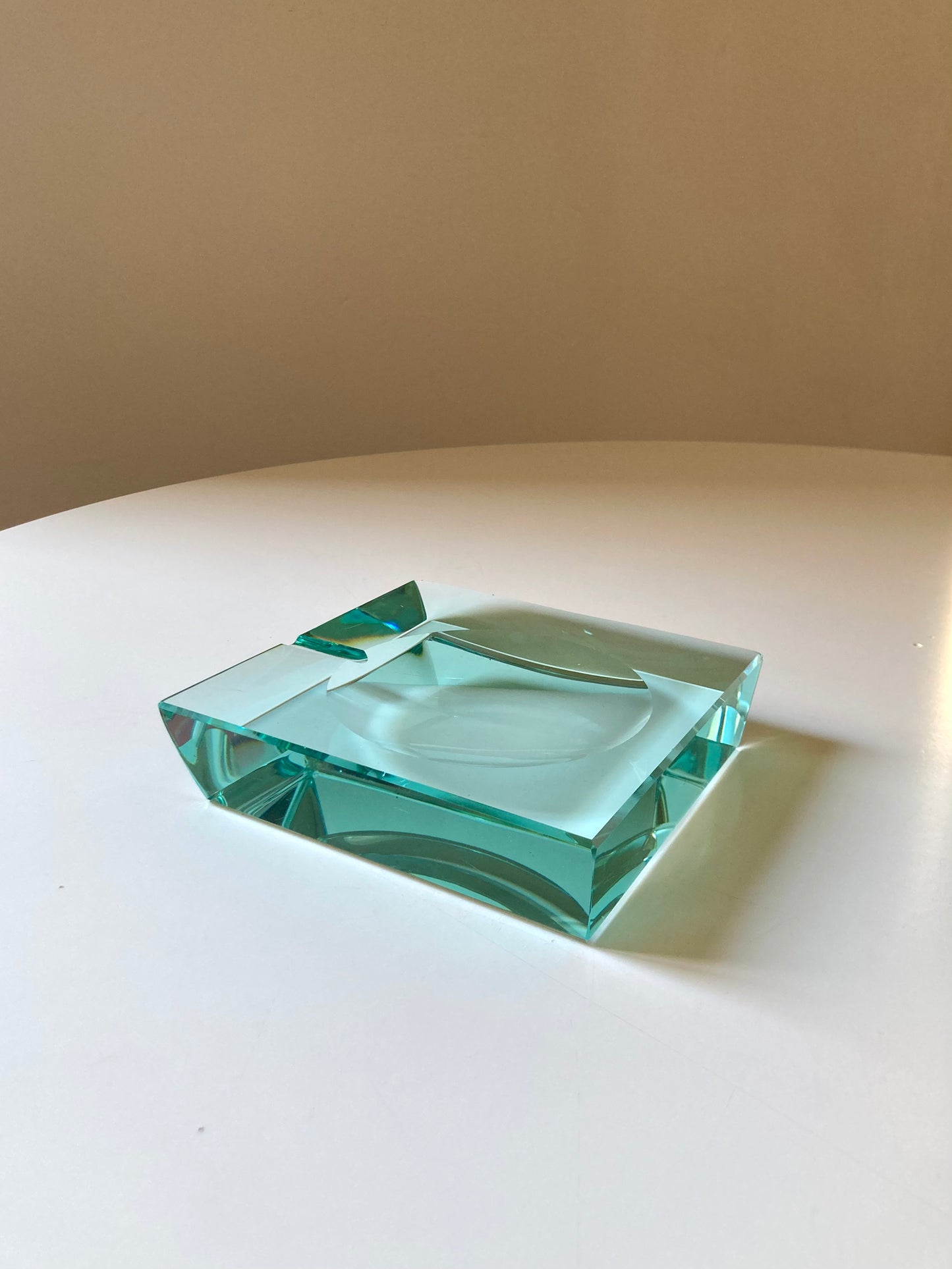 Square glass ashtray