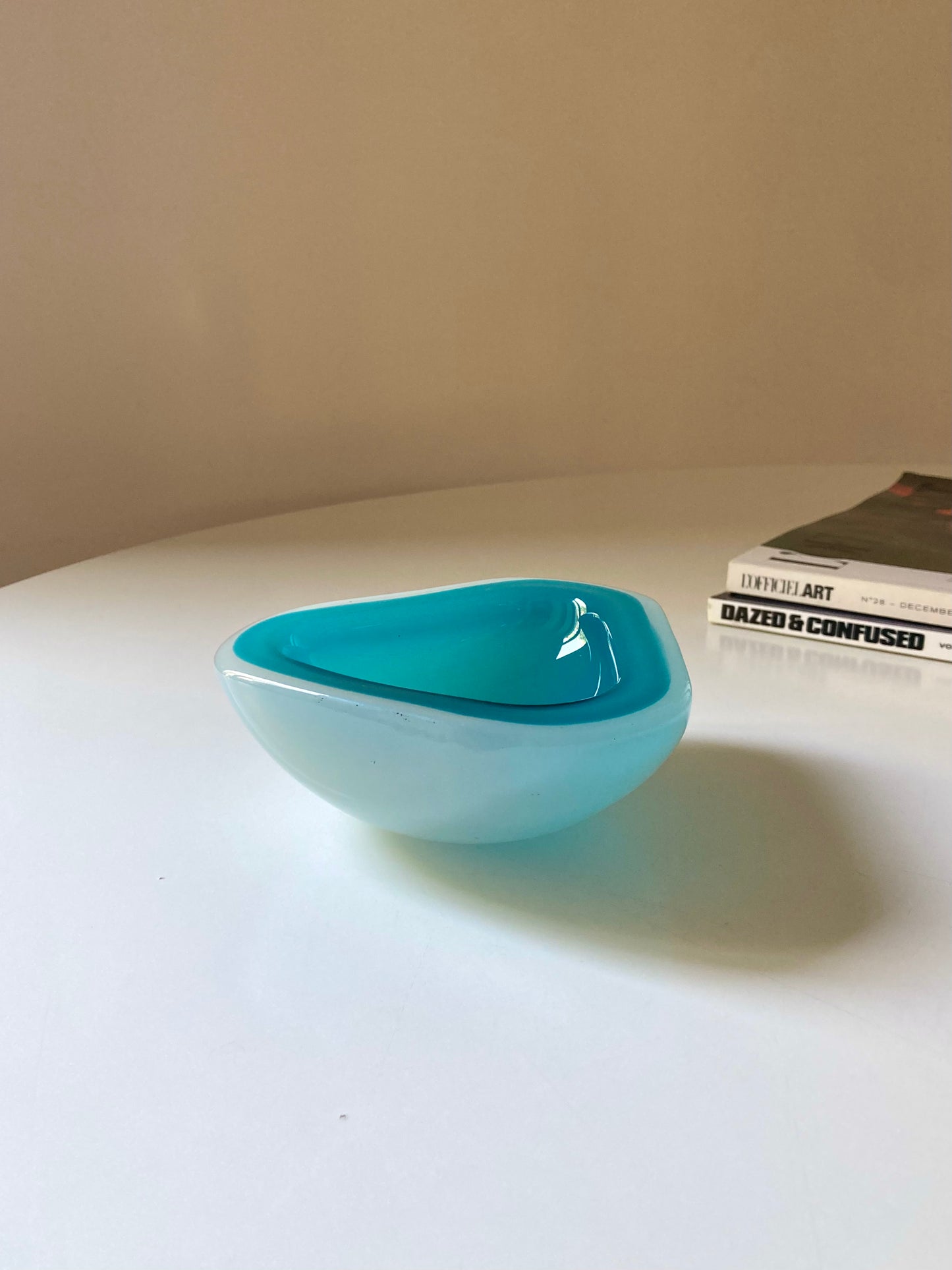 Opaline Murano glass ashtray