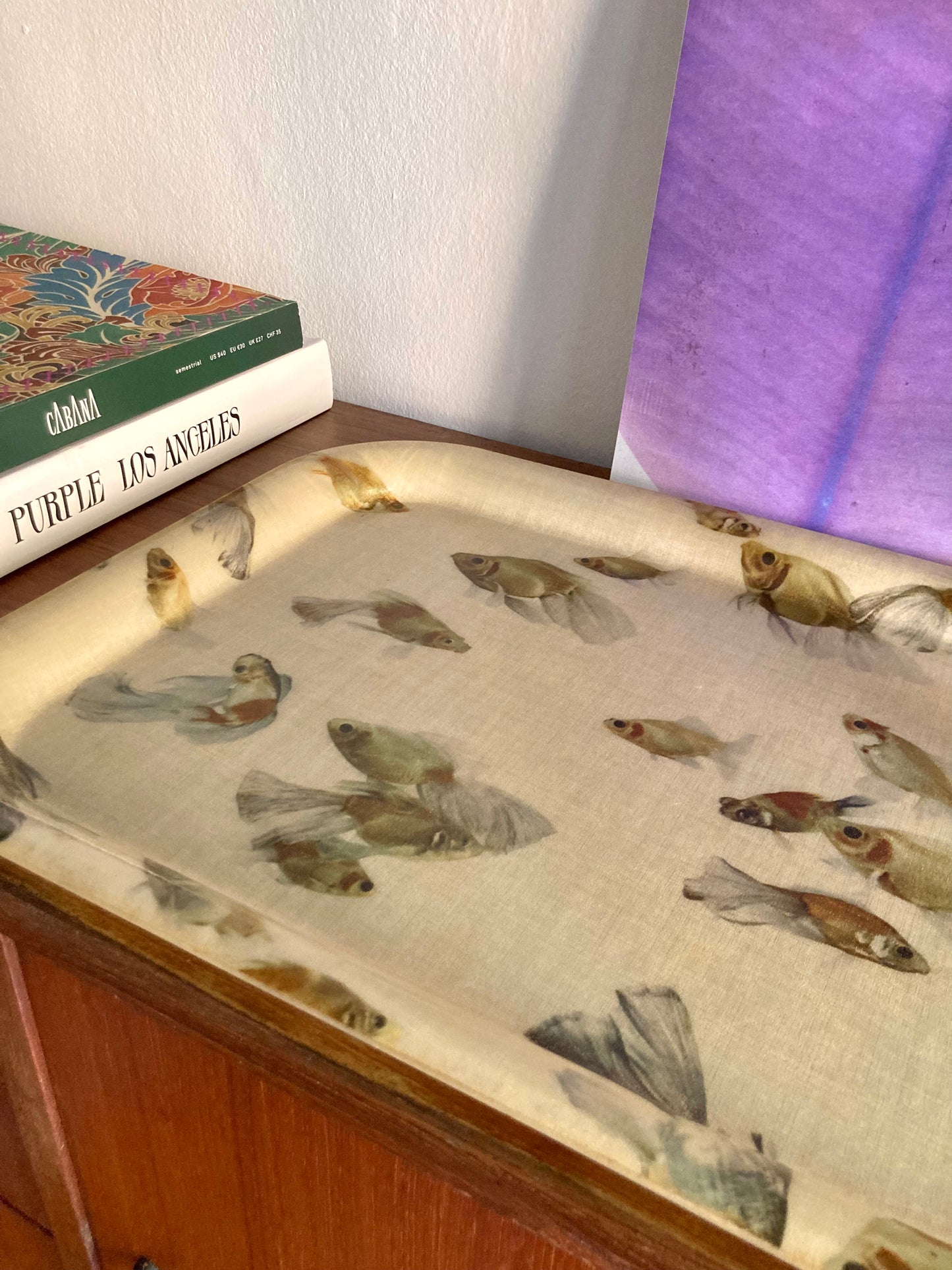 Vintage Manover tray with goldfish