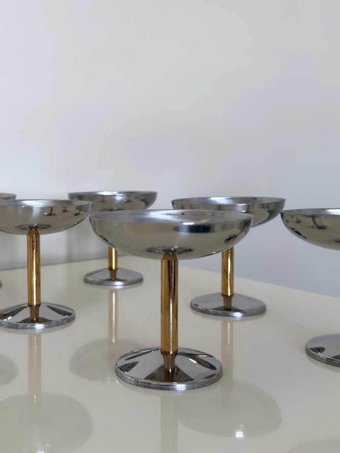 Rosetta ~ Set 6 coppe con stelo dorato