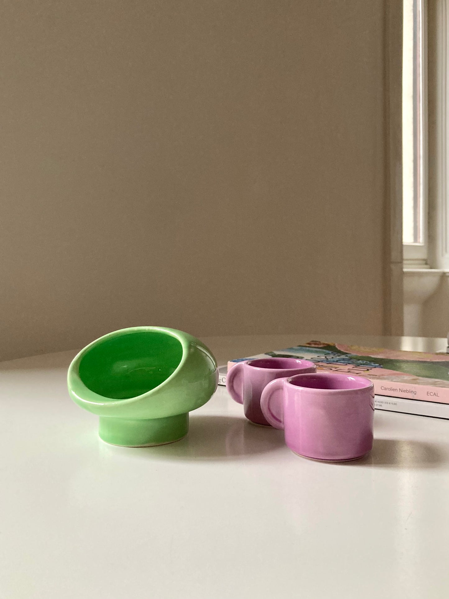 Set di 4 tazzine da caffè lilla
