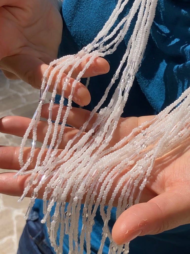 Collana scialle di perline in vetro