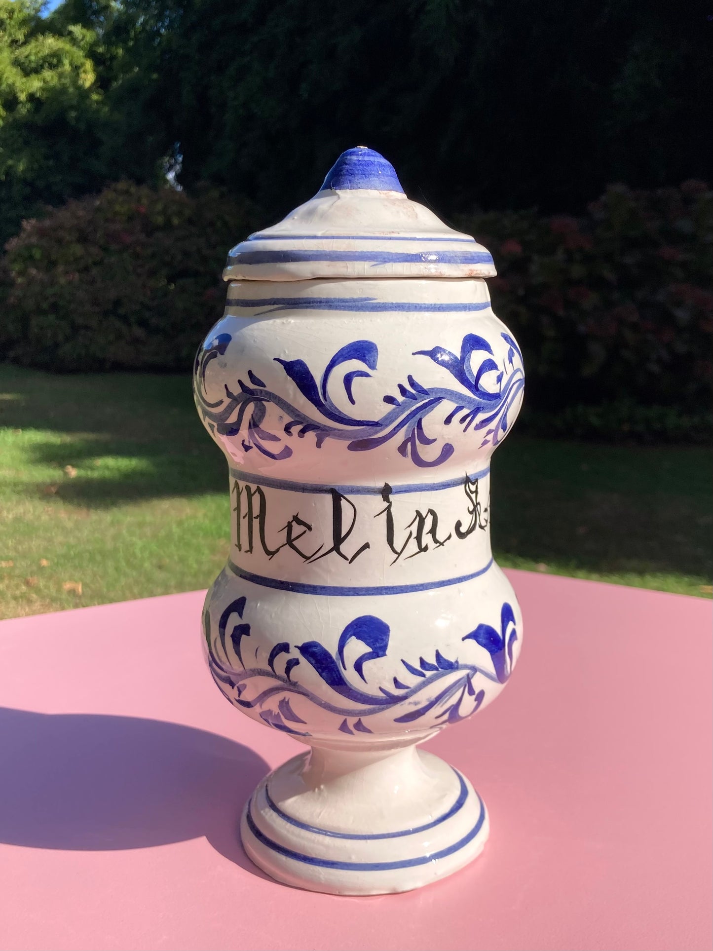 Barattolo da farmacia dipinto a mano