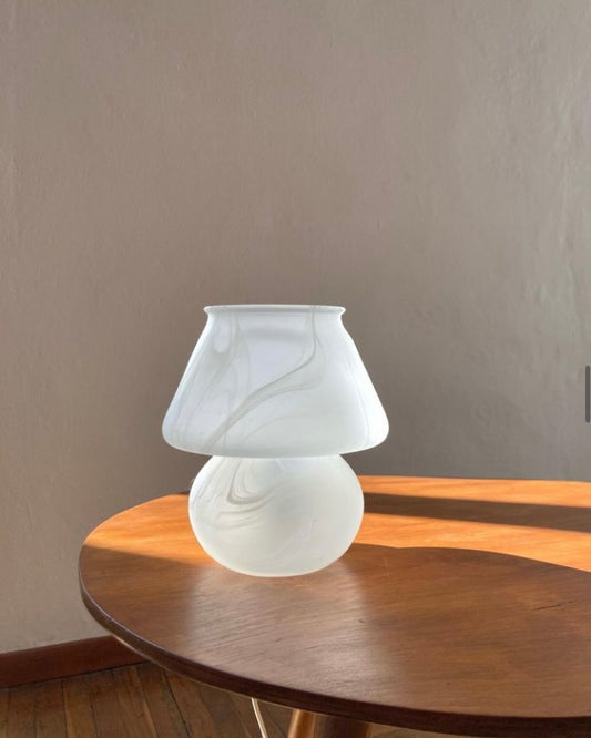 White vintage mushroom lamp