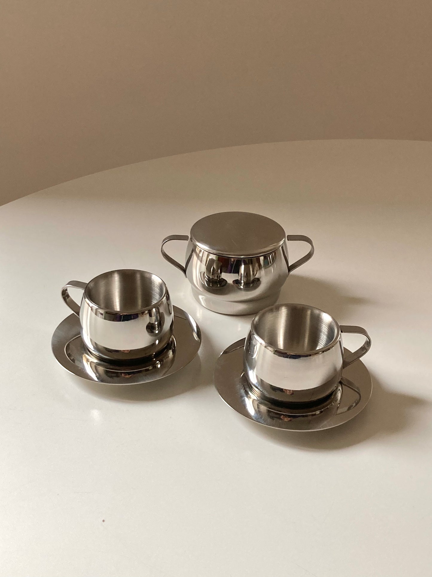 Set of 6 steel coffee cups