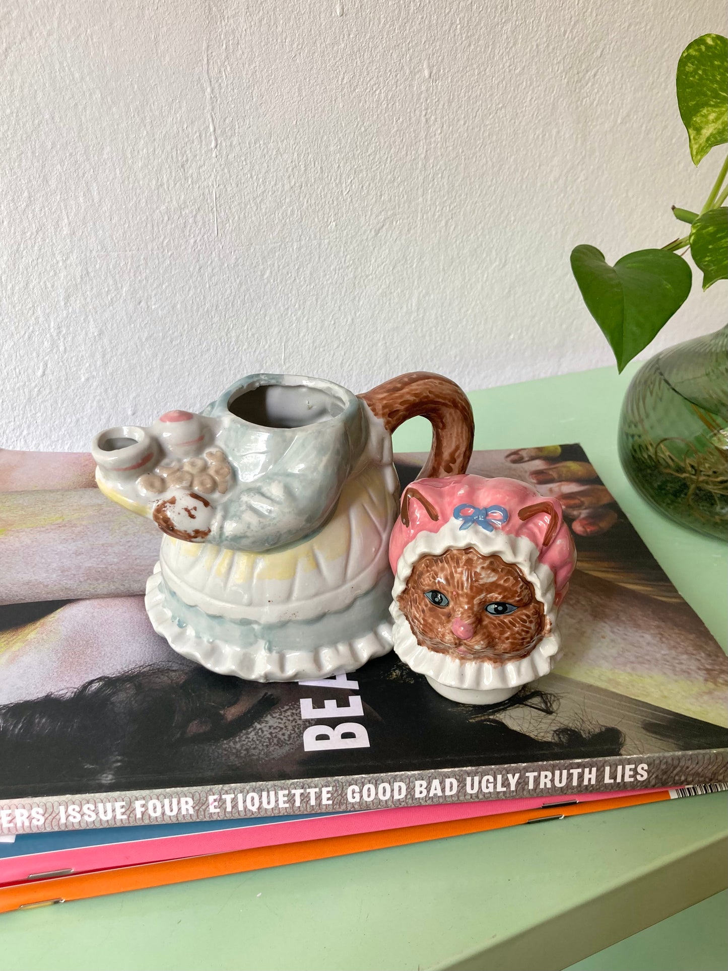 Hand-painted ceramic teapot