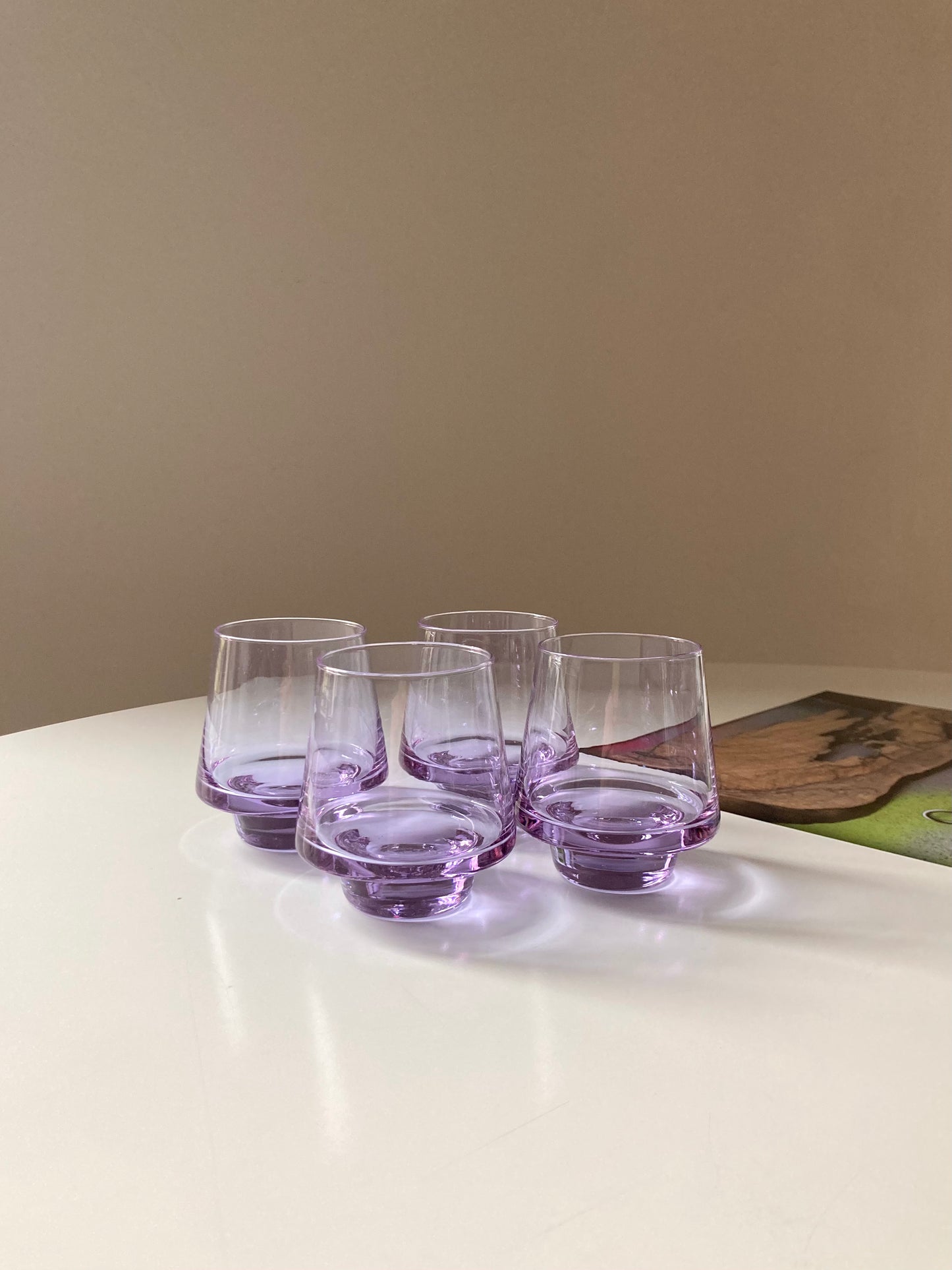 Vintage alexandrite glass tumblers set