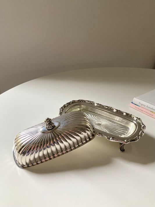 Burriera vintage placcata argento