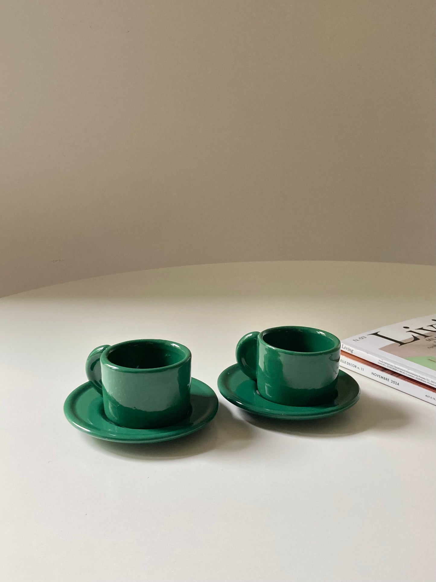 Set 4 tazzine da caffè verde bosco
