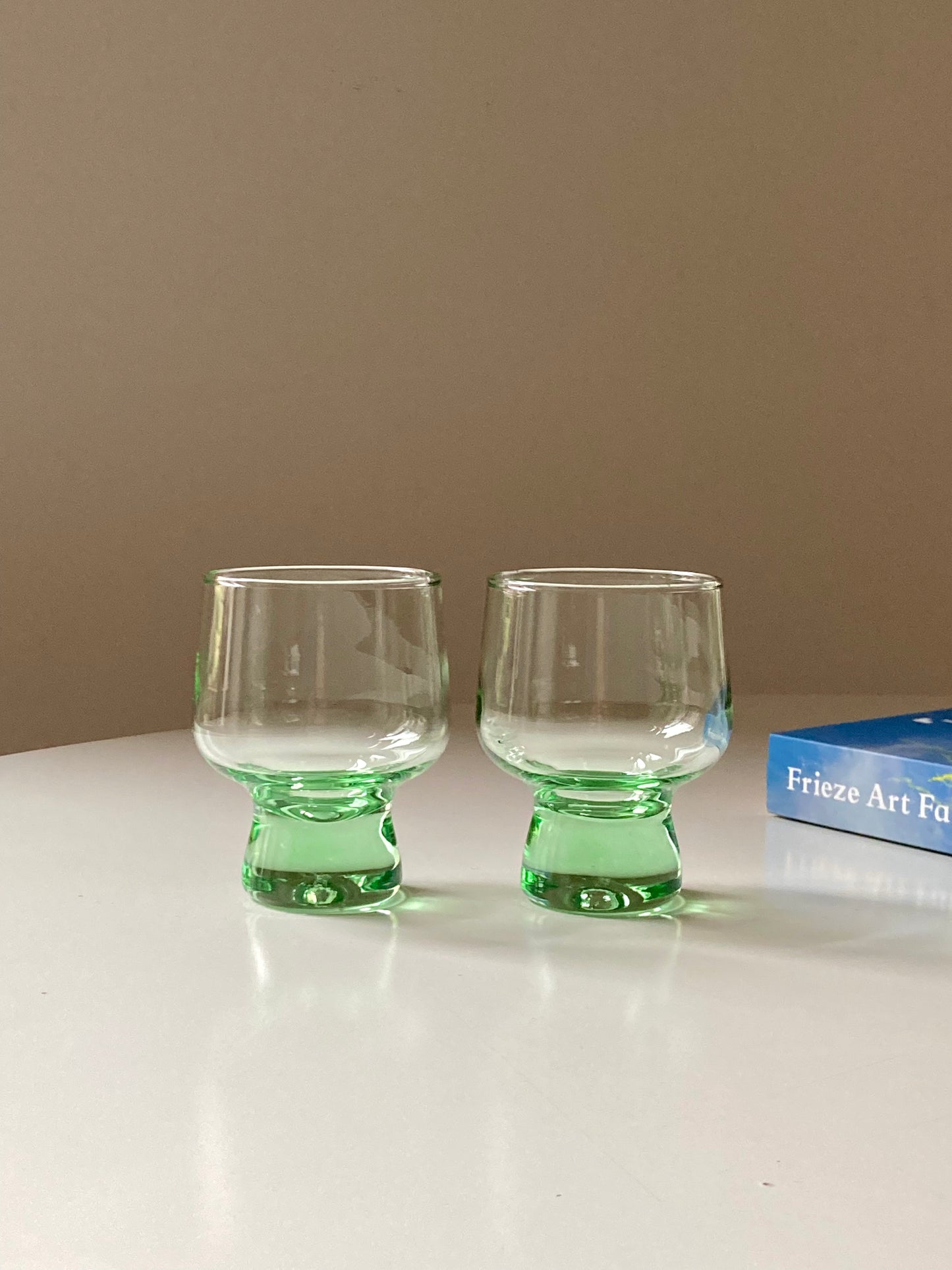 Set of 6 vintage green glasses