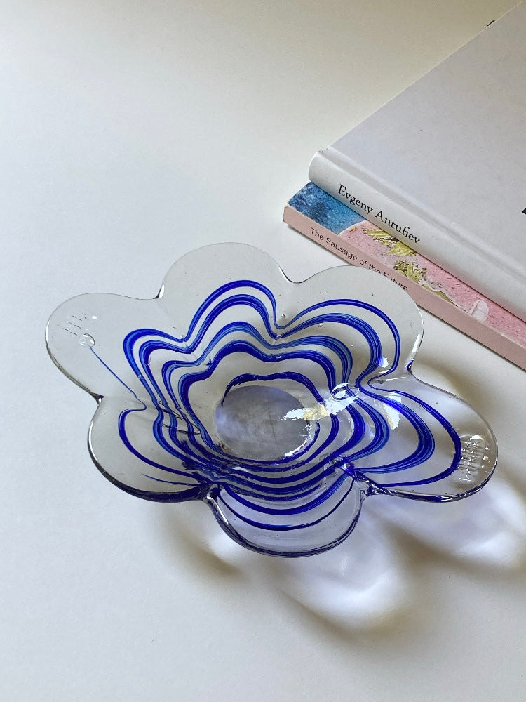 Piatto a forma fiore in vetro Murano