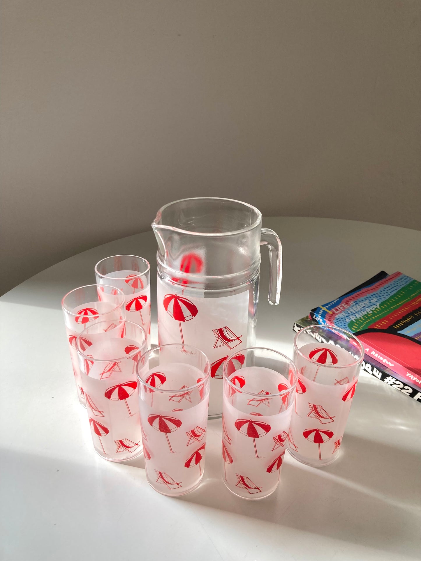 Set di 6 bicchieri con caraffa