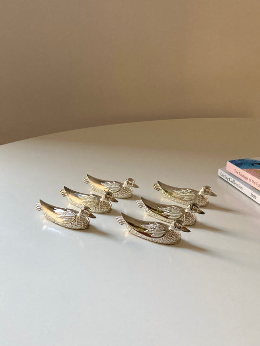 Set of 6 placeholder ducks and cutlery rests