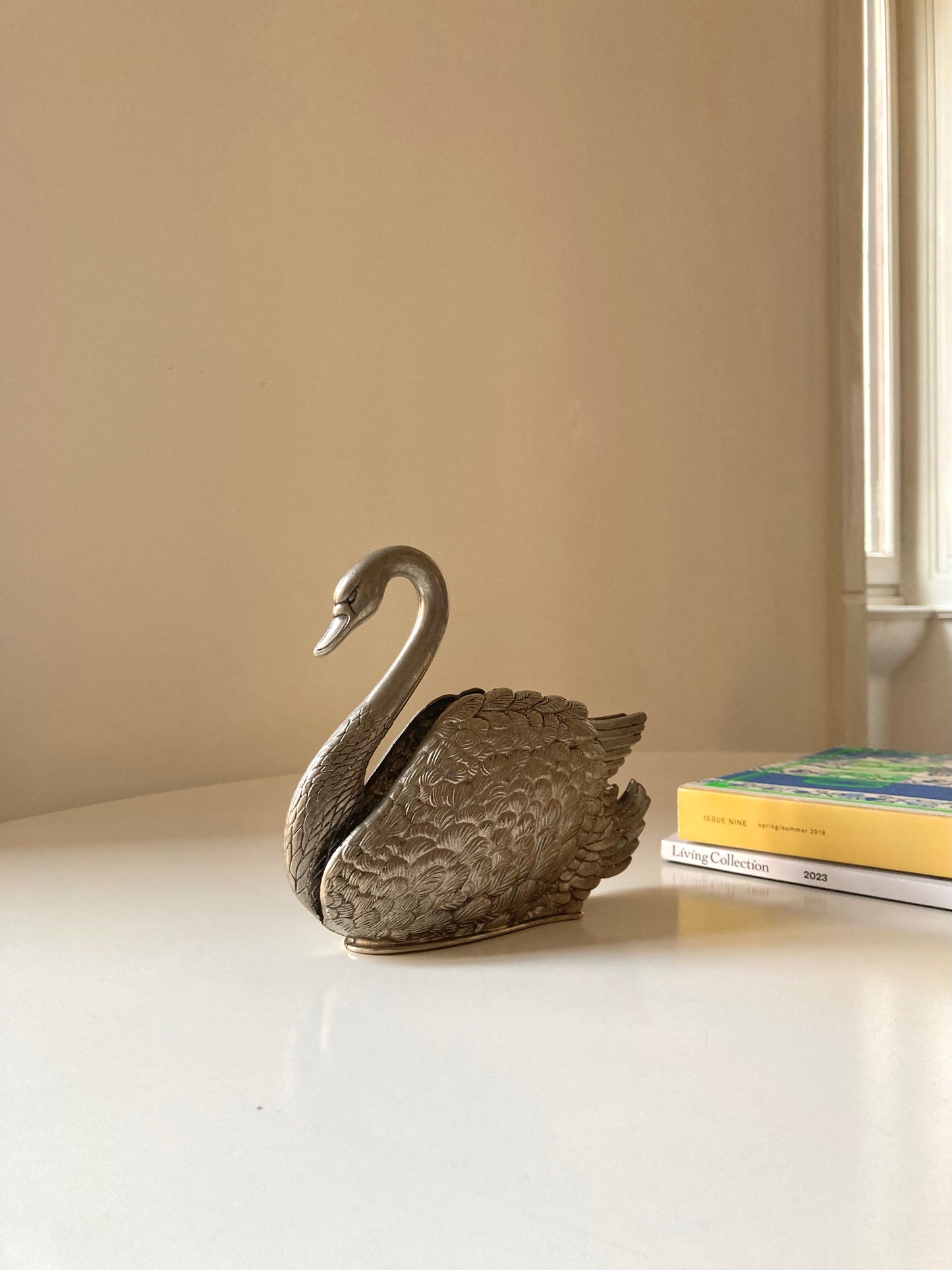 Swan silver plated vintage napkin holder