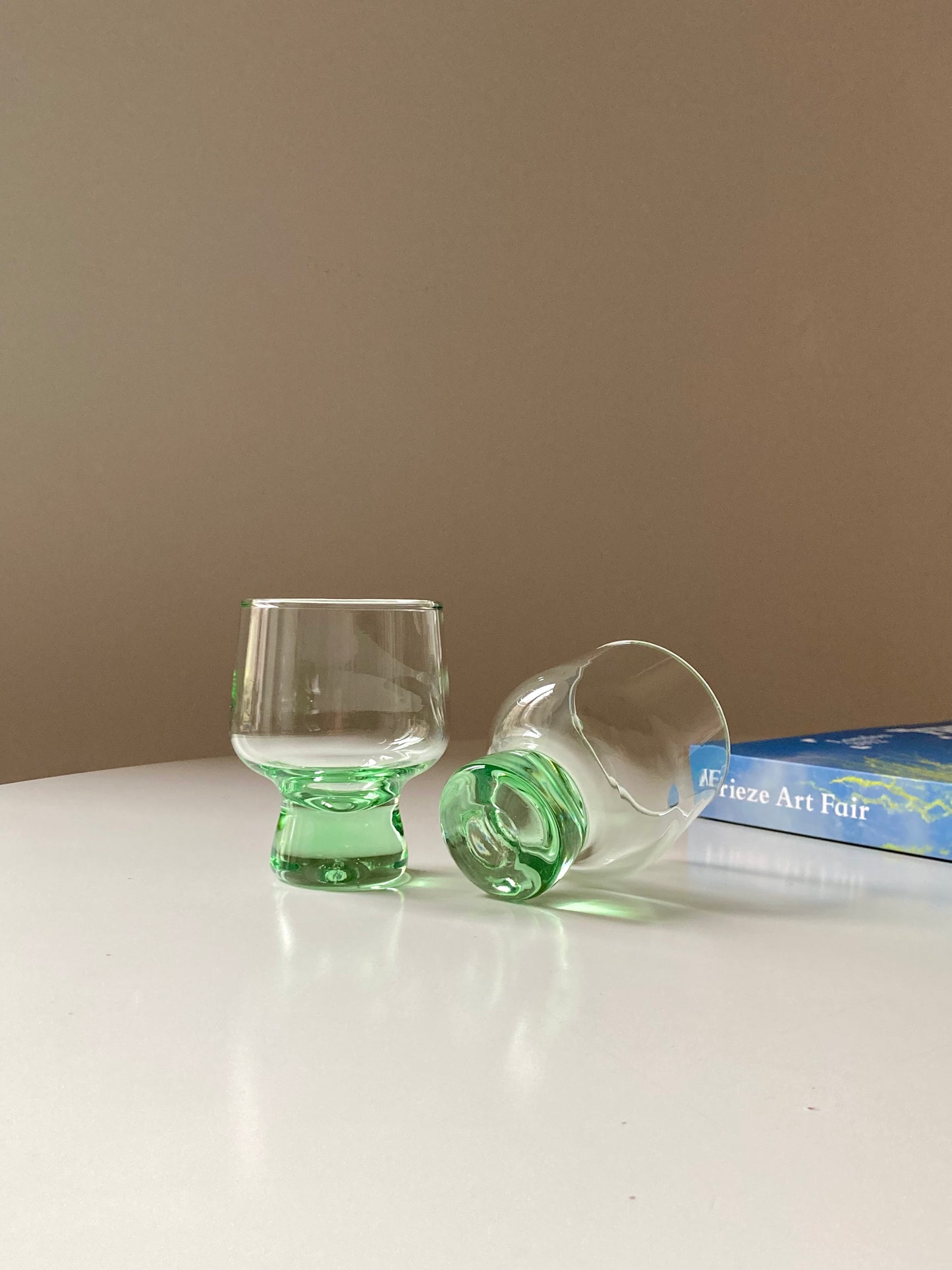 Set of 6 vintage green glasses