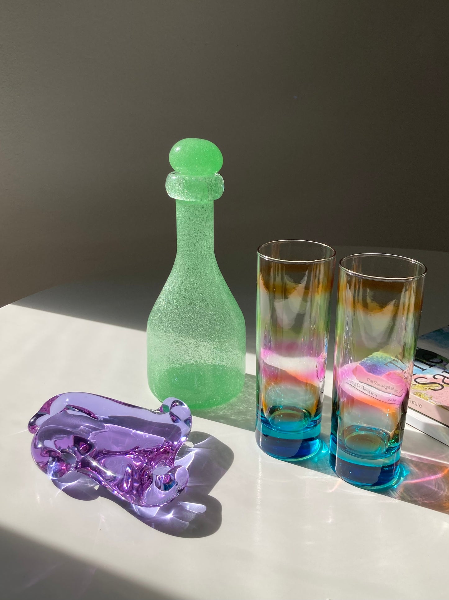 Set di 4 bicchieri alti colorati