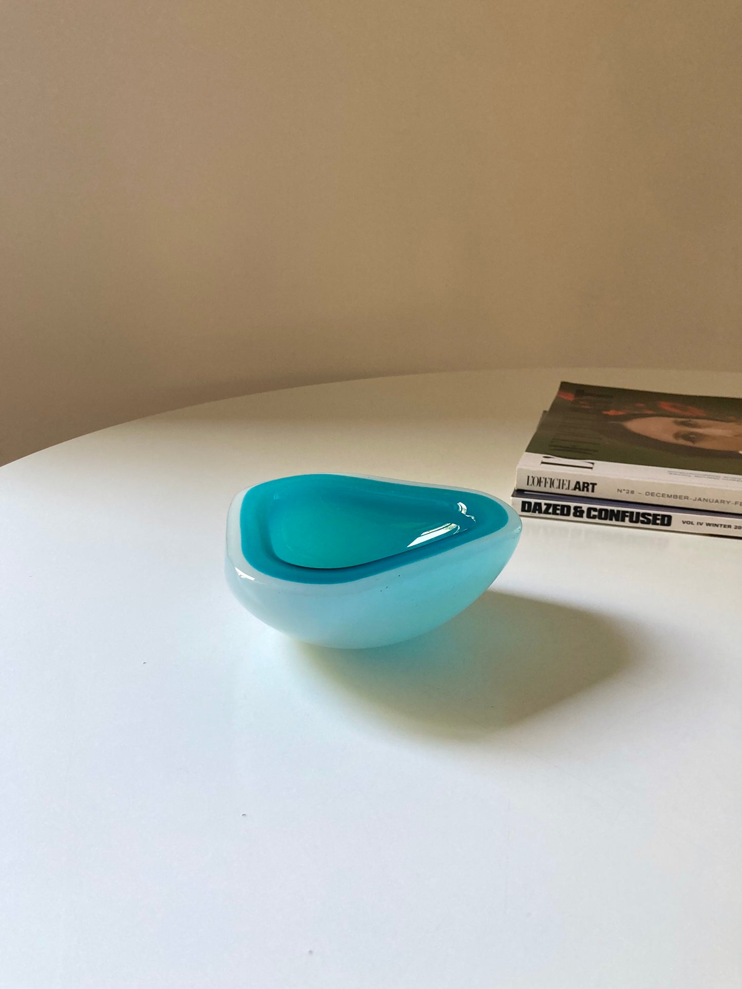 Opaline Murano glass ashtray