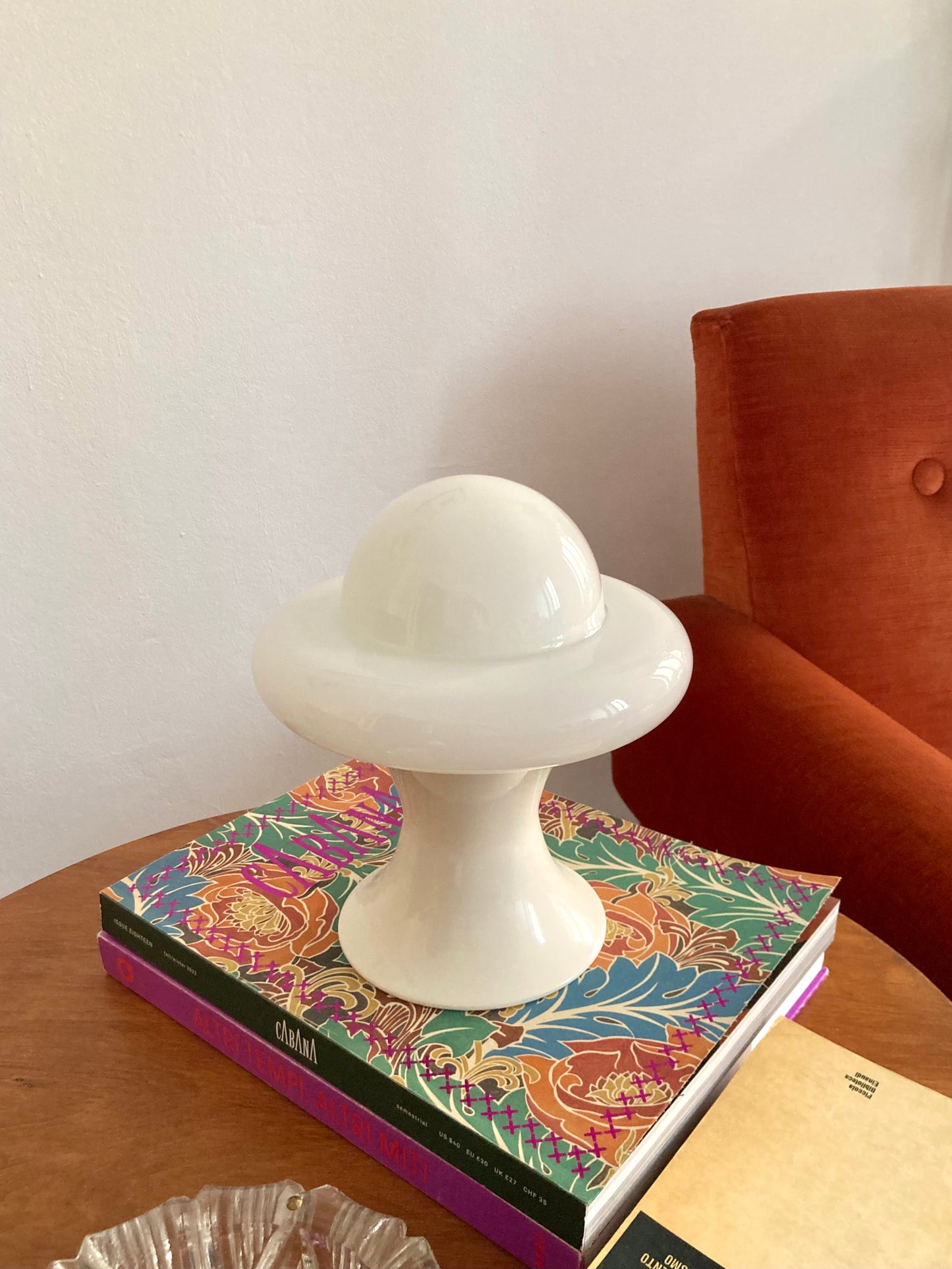 Vintage white UFO space age lamp