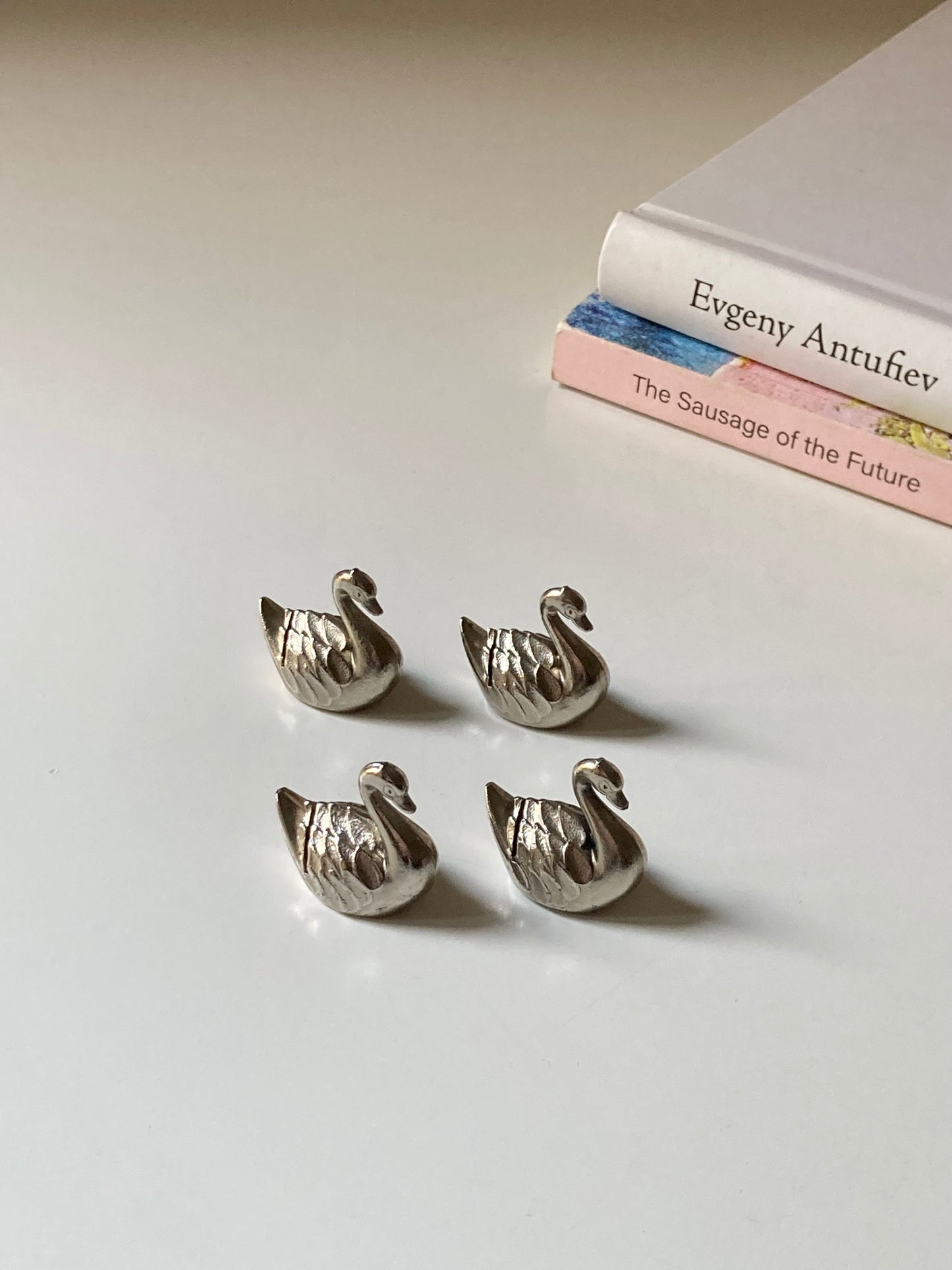 Set 4 segnaposto a forma di cigno