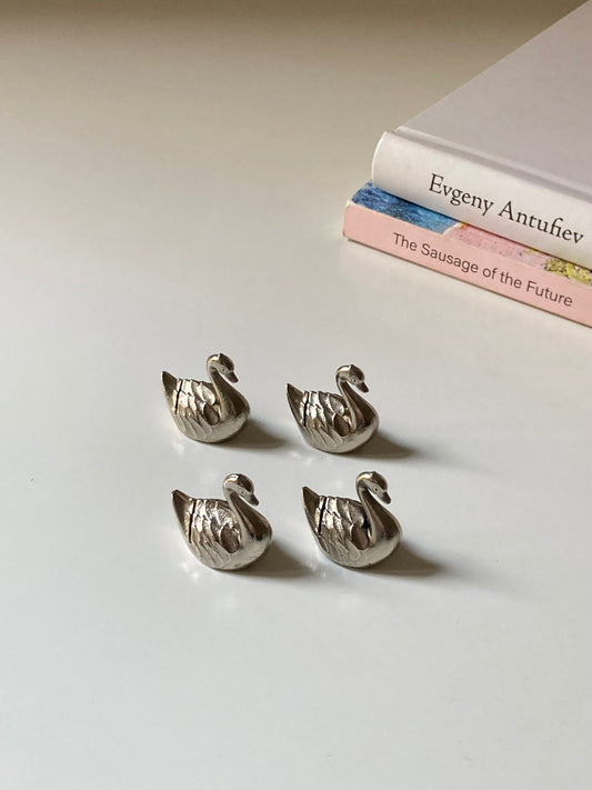 Set 4 segnaposto a forma di cigno