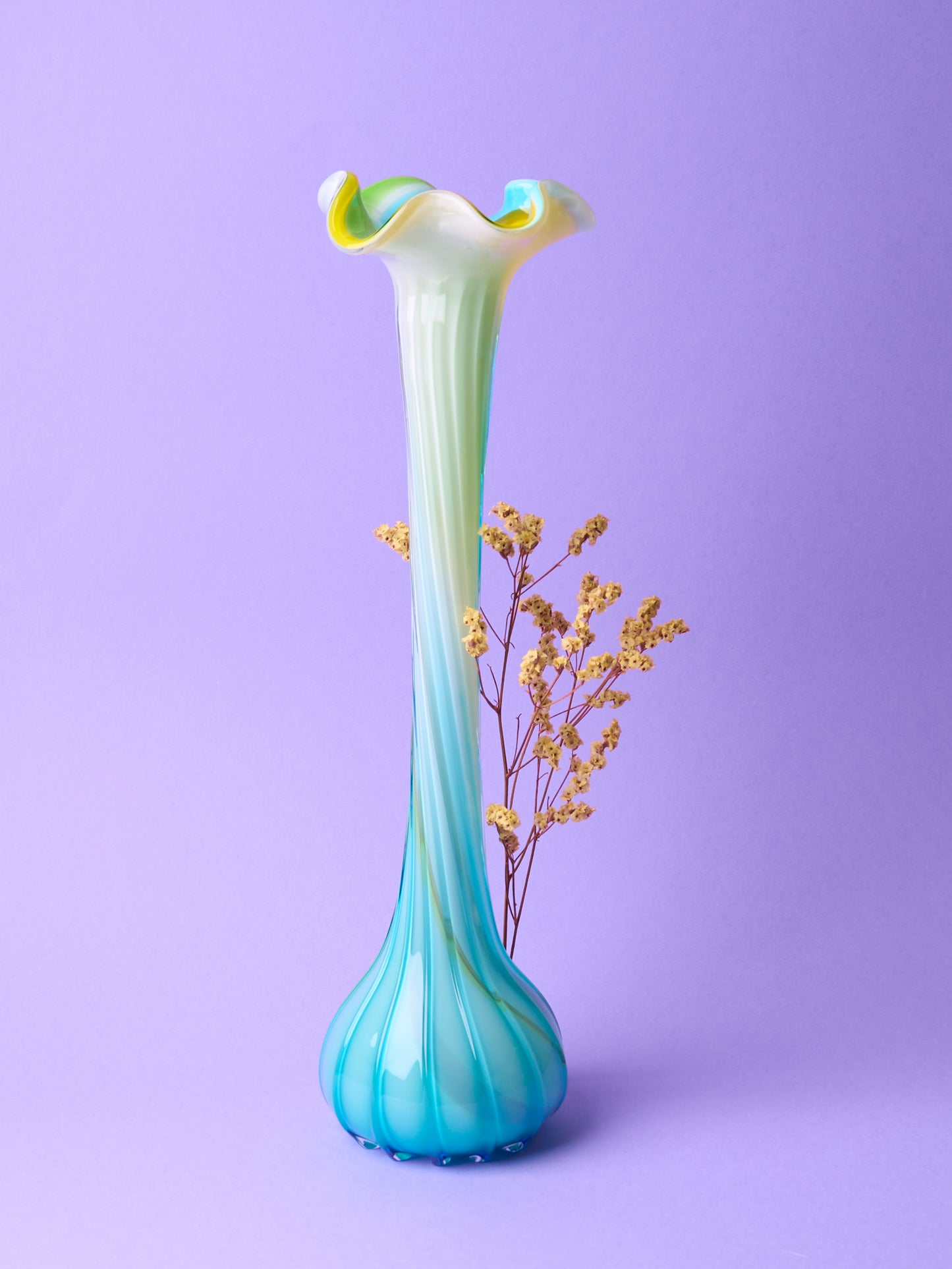 Vintage light blue Murano glass vase