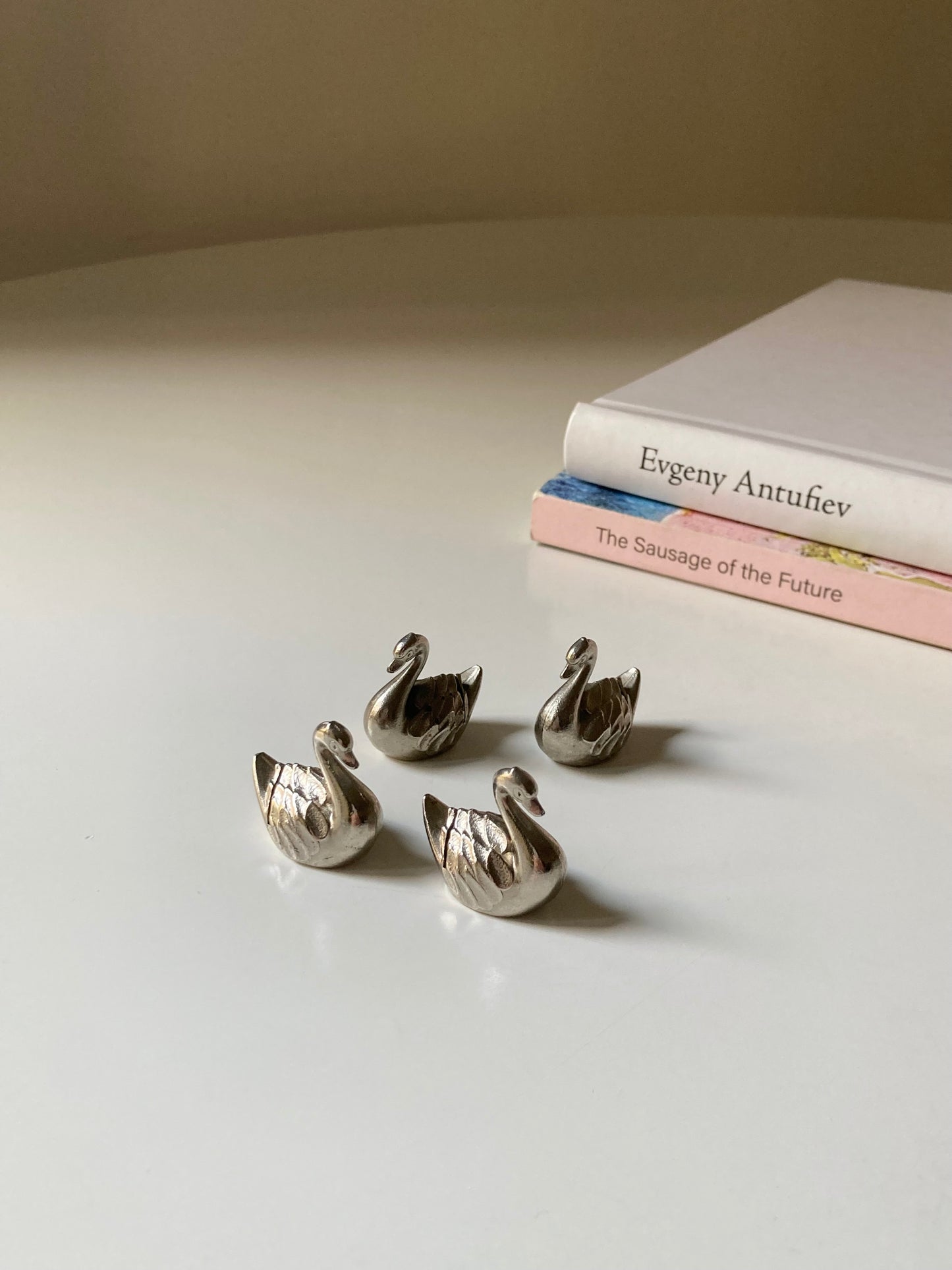 Set 4 segnaposto a forma di cigno