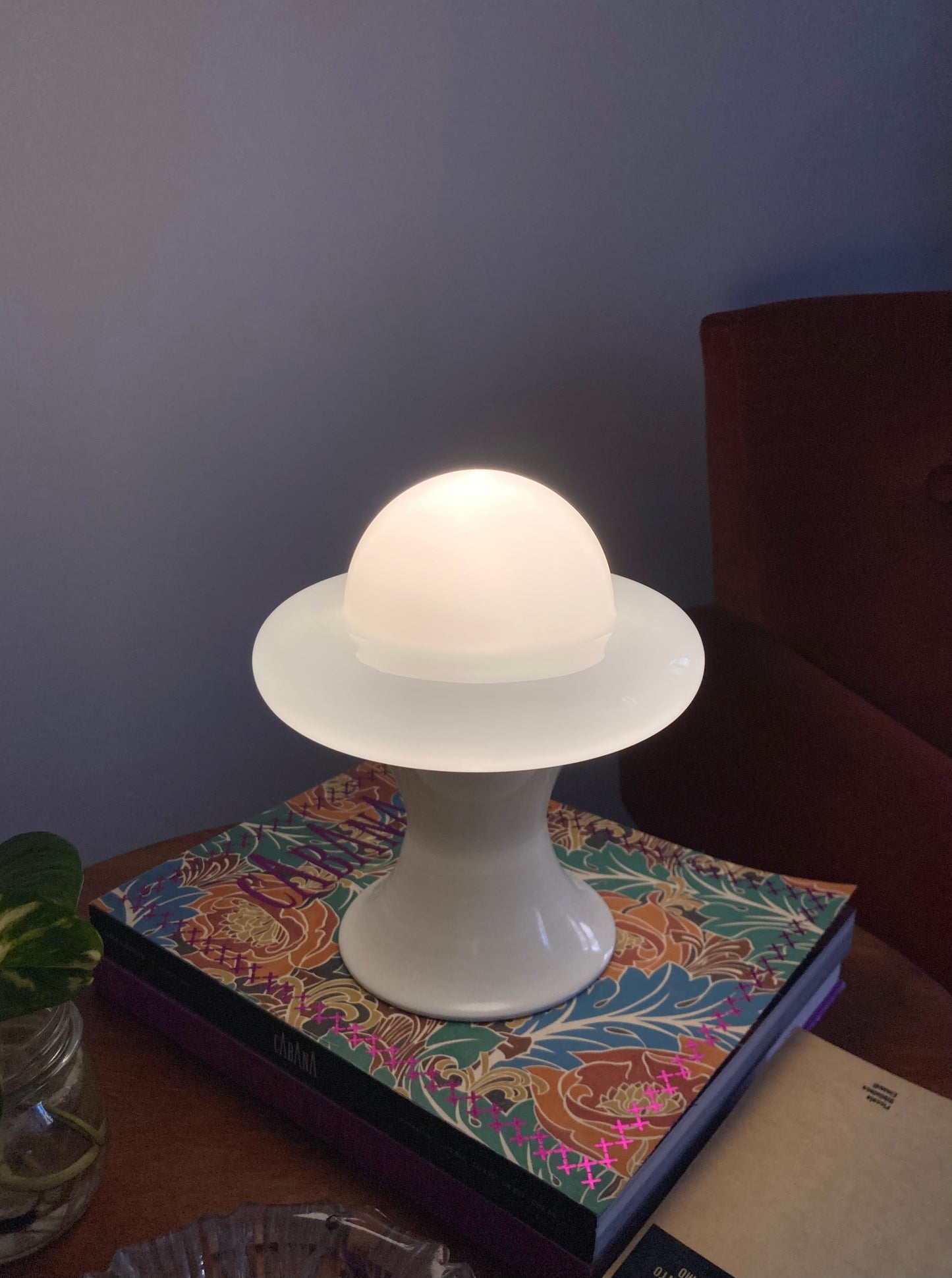 Vintage white UFO space age lamp